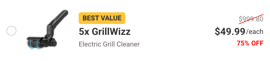Five GrillWizz Grill Cleaner Package 75% Discount